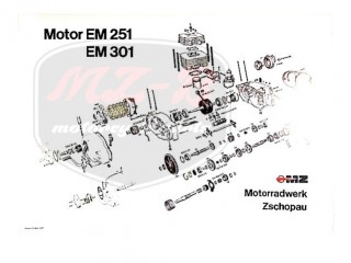 ETZ 250 EXPLOSIONSZEICHNUNG VOM MOTOR ETZ250