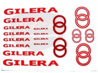 GILERA UNIVERSAL AUFKLEBER SATZ GILERA ROT-SILBER