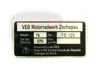 MZ/TS 125 TYPSCHILD /TS125/