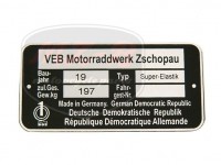 ETZ SUPER.ELASTIK TYPENSCHILD /SUPER ELASTIK/