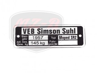 SIMSON SR2 TYPSCHILD /SR2/ /1957/