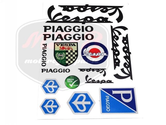 PIAGGIO UNIVERSAL AUFKLEBER IM SATZ VESPA SCHWARZ PIAGGIO UNIVERSAL AUFKLEBER IM SATZ VESPA SCHWARZ