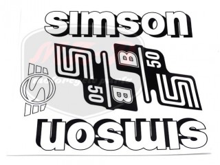 SIMSON 50 AUFKLEBER SATZ S50B WEIß