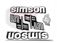 SIMSON 51 AUFKLEBER IM SATZ N51 WEIß-SILBER