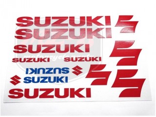 SUZUKI UNIVERSAL AUFKLEBER SATZ SUZUKI ROT