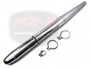 SIMSON SCHWABLE AUSPUFFTOPF VOLLST.CHROM /MZA/