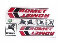 ROMET KADETT AUFKLEBER-SET ROT-SCHWARZ