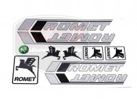 ROMET KADETT AUFKLEBER-SET SILBER-SCHWARZ