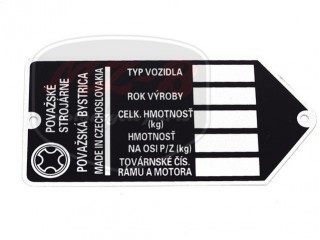 JAWA MUSTANG TYPENSCHILD /223/